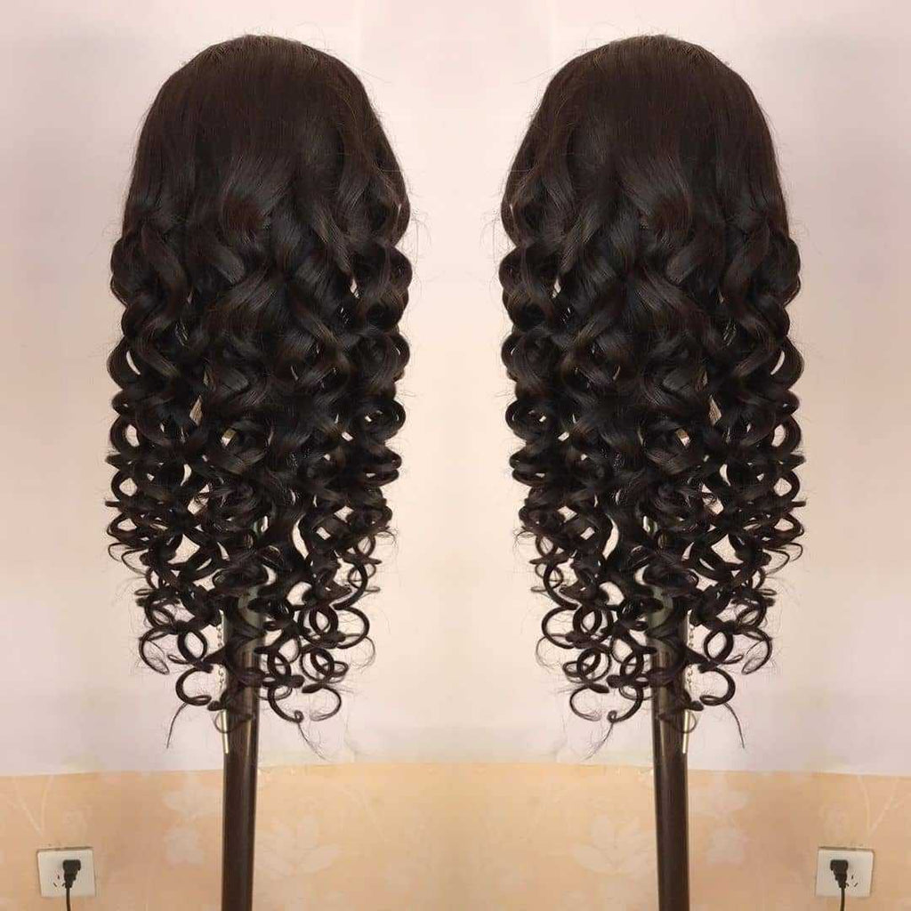 180% Density Full 4x4 Transparent Lace Front Loose Wave Human Hair Wig