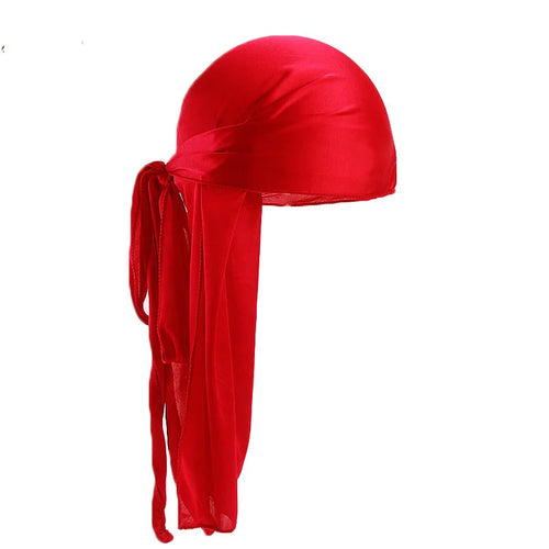 Men's Silky Turban Head Wrap Hat Wig For Men Women Satin Couple Biker
