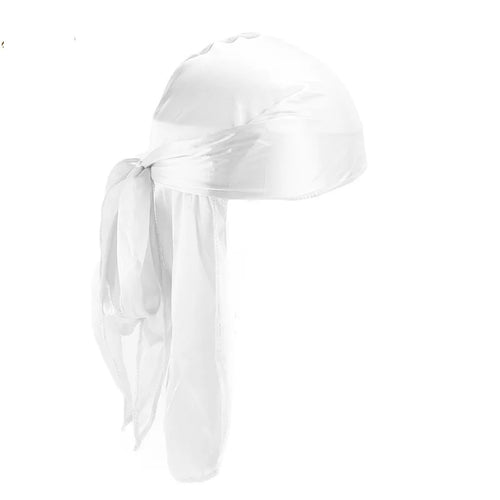 Men's Silky Turban Head Wrap Hat Wig For Men Women Satin Couple Biker