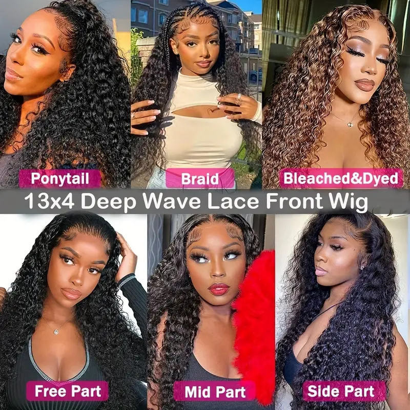Deep Wave Lace Front Wig Human Hair Density 13x4 Loose Deep Wave HD