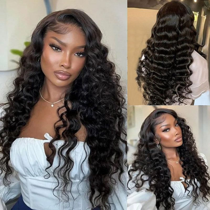 Deep Wave Lace Front Wig Human Hair Density 13x4 Loose Deep Wave HD